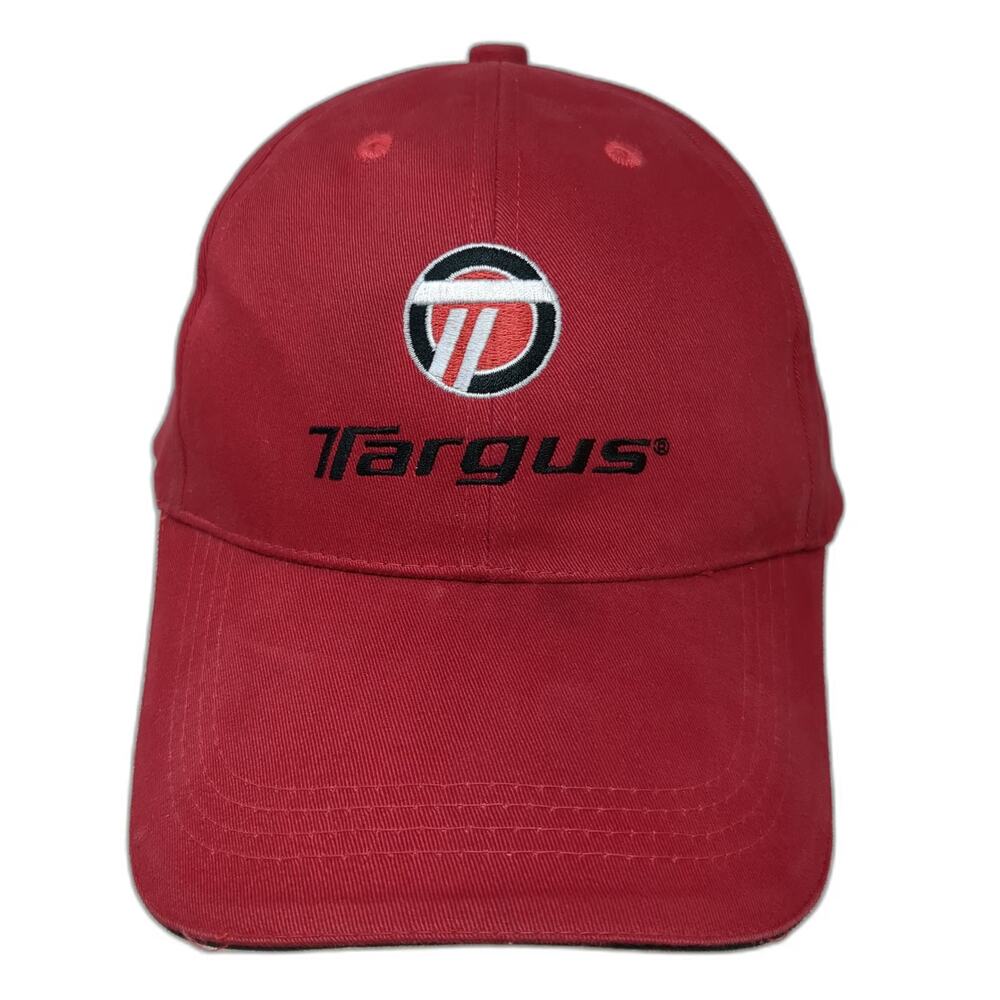 Targus Baseball Cap Red One Size Slideback Embroidered Logo Tech Brand Hat